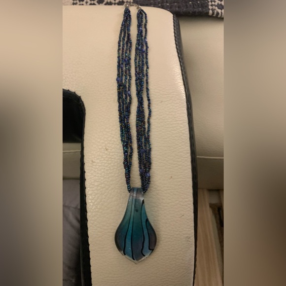 Dichroic Glass Beaded Necklace - Picture 2 of 5
